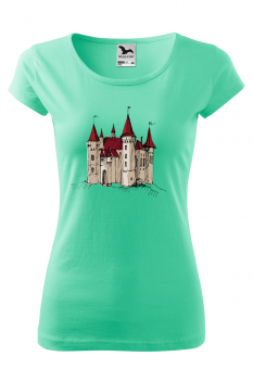Tricou personalizat Castle on the Hill, pentru femei, verde menta, 100% bumbac