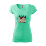 Tricou personalizat Castle on the Hill, pentru femei, verde menta, 100% bumbac