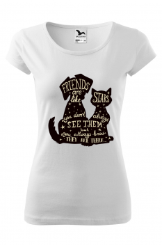 Tricou personalizat Star Friends pentru femei, alb, 100% bumbac