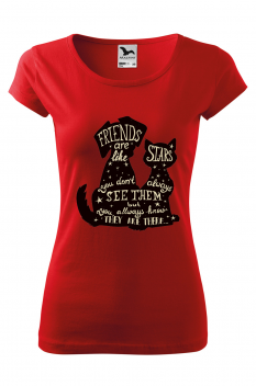 Tricou personalizat Star Friends pentru femei, rosu, 100% bumbac