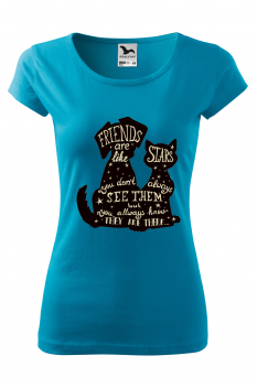 Tricou personalizat Star Friends pentru femei, turcoaz, 100% bumbac