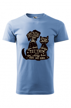 Tricou personalizat Star Friends, pentru barbati, albastru deschis, 100% bumbac