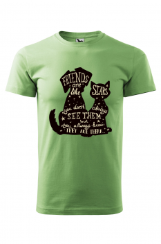 Tricou personalizat Star Friends, pentru barbati, verde iarba, 100% bumbac