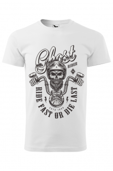 Tricou personalizat Ghost Rider, pentru barbati, alb, 100% bumbac