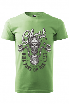 Tricou personalizat Ghost Rider, pentru barbati, verde iarba, 100% bumbac
