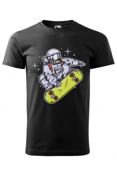 Tricou personalizat Space Skateboarding, pentru barbati, negru, 100% bumbac
