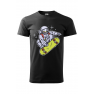 Tricou personalizat Space Skateboarding, pentru barbati, negru, 100% bumbac