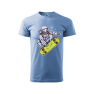 Tricou personalizat Space Skateboarding, pentru barbati, albastru deschis, 100% bumbac