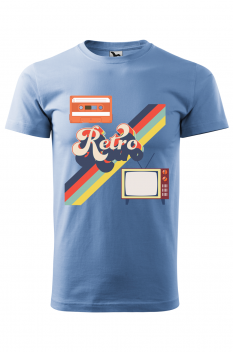 Tricou personalizat Retro, pentru barbati, albastru deschis, 100% bumbac