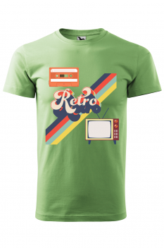 Tricou personalizat Retro, pentru barbati, verde iarba, 100% bumbac