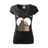 Tricou personalizat Beary Much , pentru femei, negru, 100% bumbac