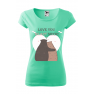 Tricou personalizat Beary Much , pentru femei, verde menta, 100% bumbac