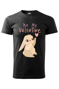 Tricou personalizat Be My Valentine, pentru barbati, negru, 100% bumbac