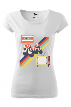 Tricou personalizat Retro , pentru femei, alb, 100% bumbac