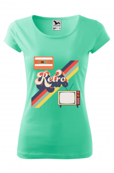Tricou personalizat Retro , pentru femei, verde menta, 100% bumbac