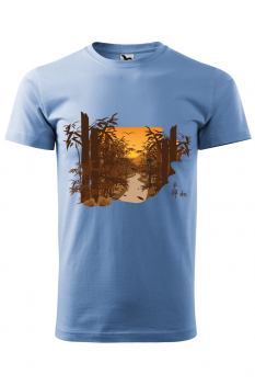 Tricou personalizat Bamboo Forest, pentru barbati, albastru deschis, 100% bumbac