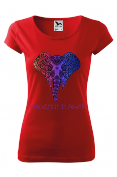 Tricou personalizat Elephant , pentru femei, rosu, 100% bumbac