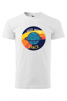 Tricou personalizat More Space, pentru barbati, alb, 100% bumbac