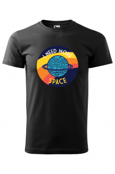 Tricou personalizat More Space, pentru barbati, negru, 100% bumbac