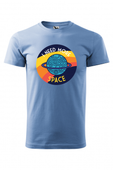 Tricou personalizat More Space, pentru barbati, albastru deschis, 100% bumbac